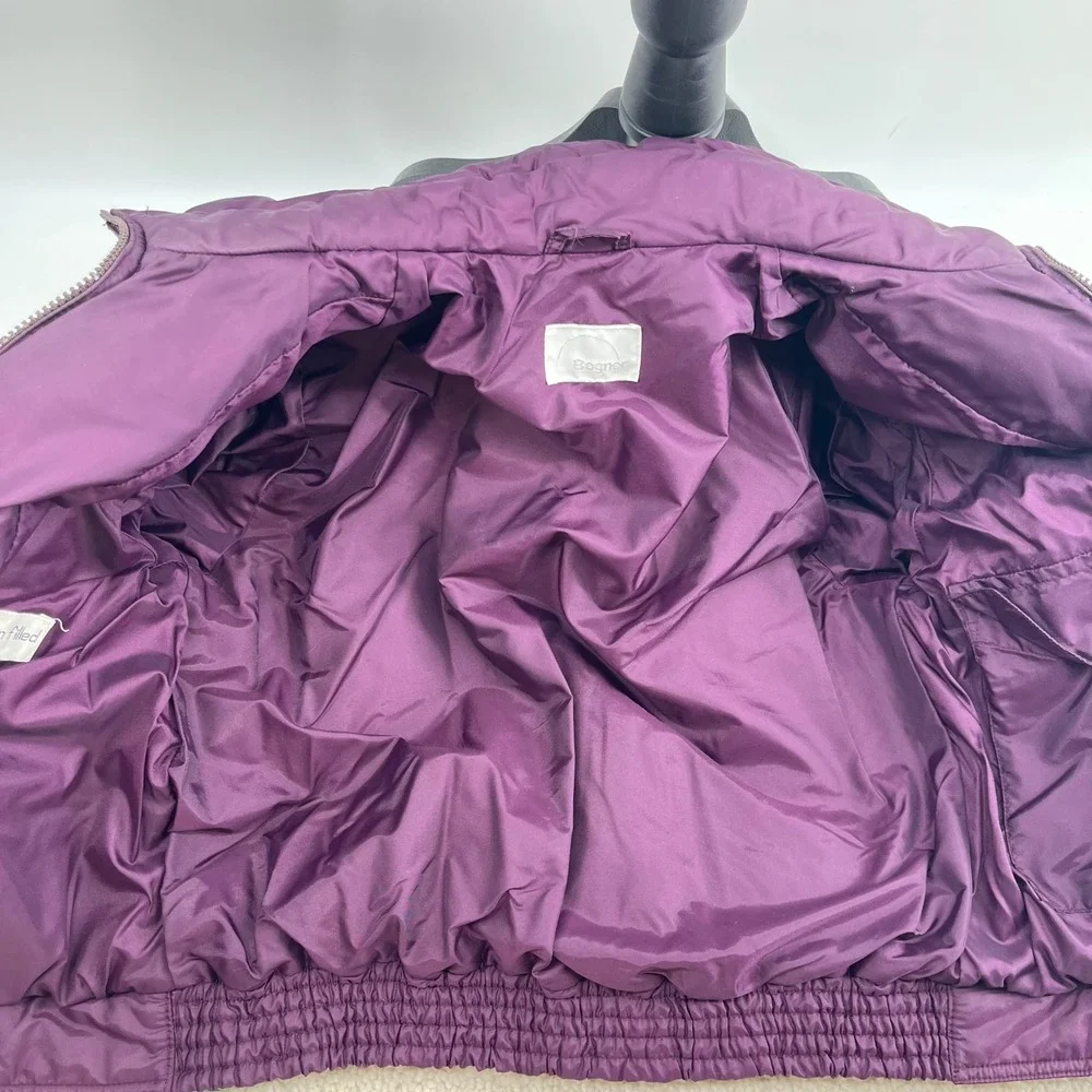 Vintage Bogner Purple Puffer Jacket Goose Down Filled Women's Size‎ Medium